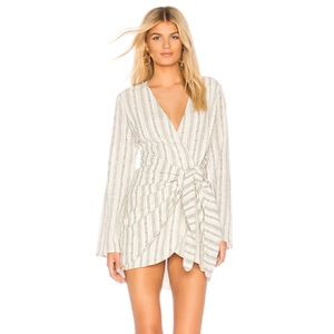 The Meadow Mini Dress in White Stripe